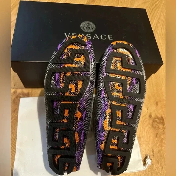 Versace Python print loafers size 41
